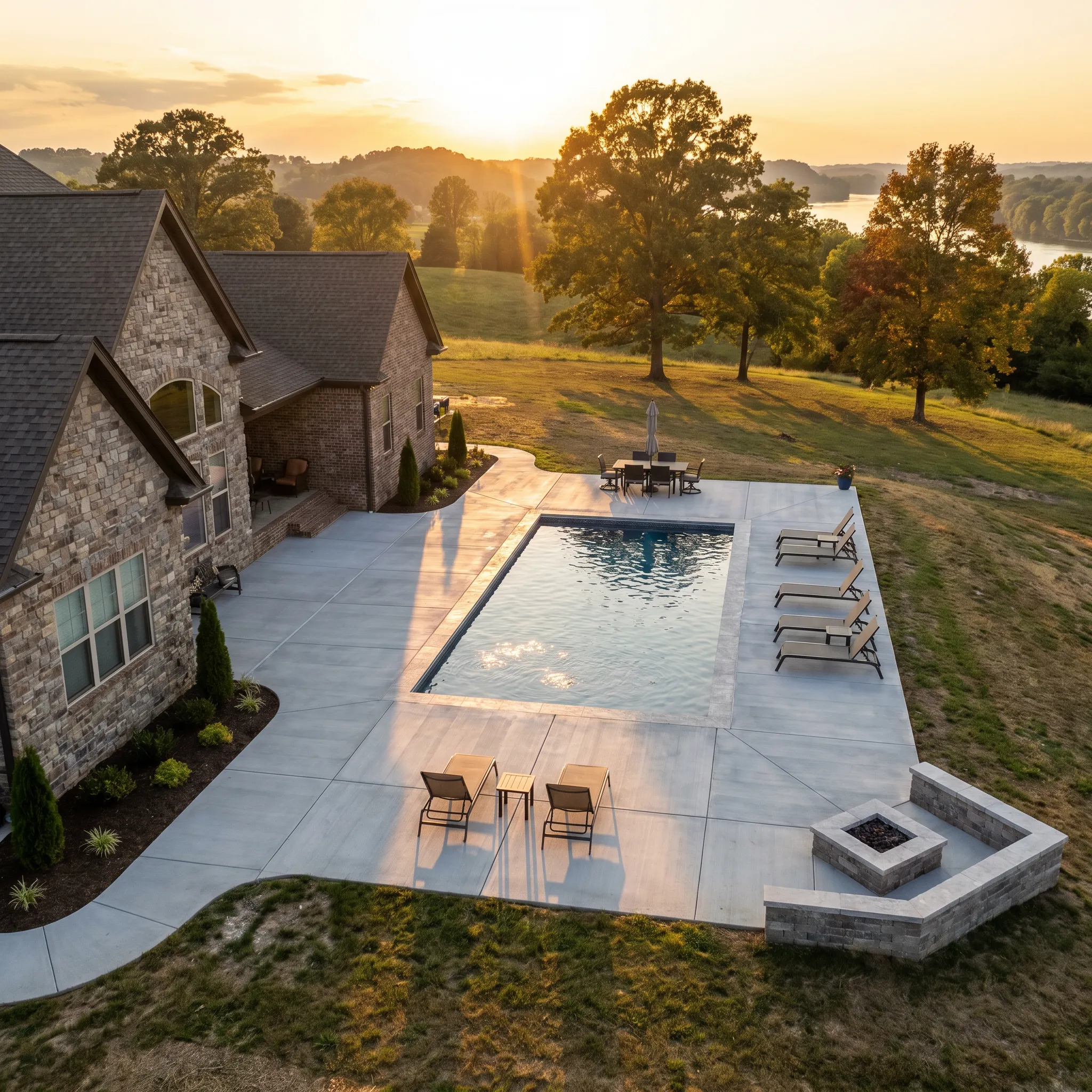 New concrete pool deck in Tennessee