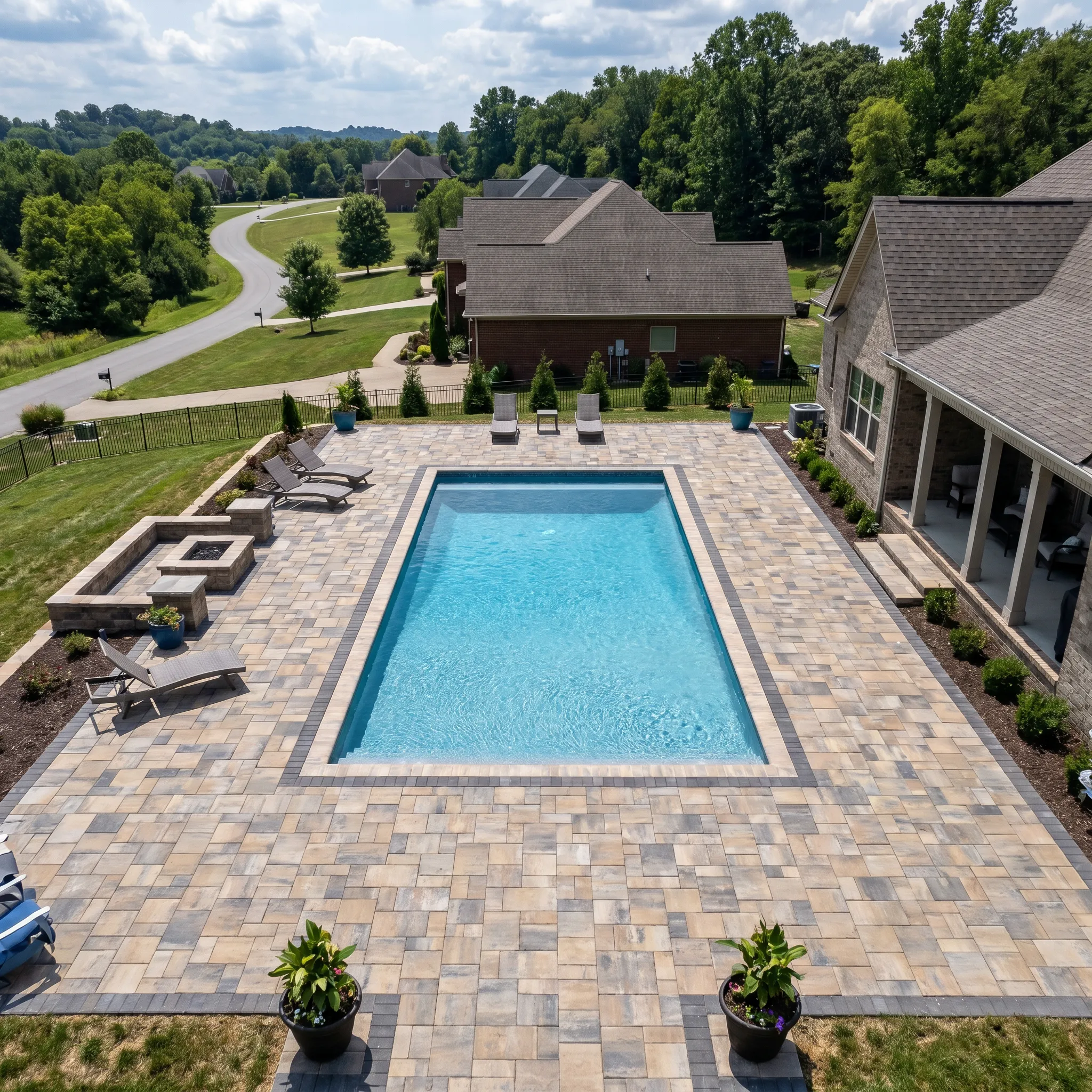 Brick paver pool surrounds in Clarksville, TN