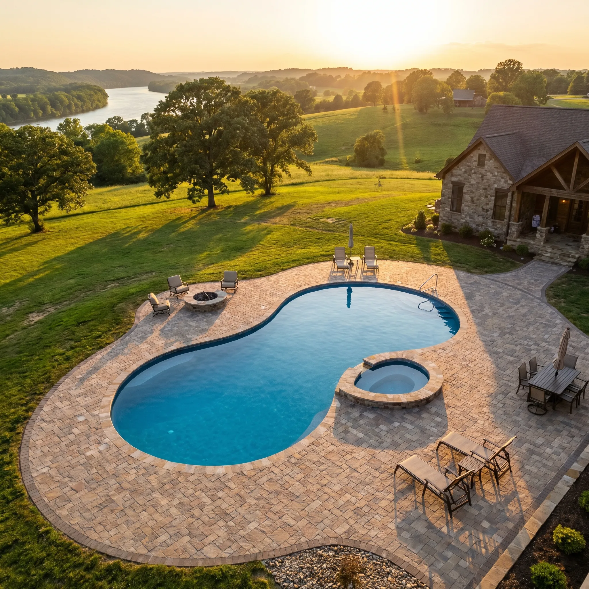 Paver pool deck in Tennessee