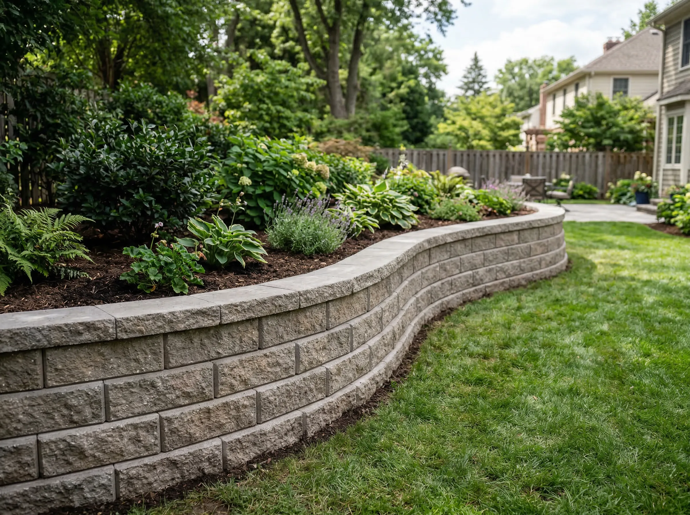 Custom residential retaining wall in Woodlawn, TN