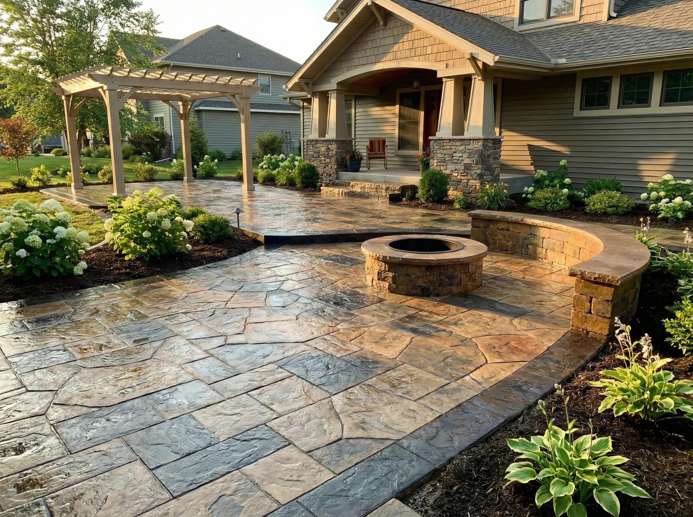 Stamped concrete installation in Woodlawn, TN