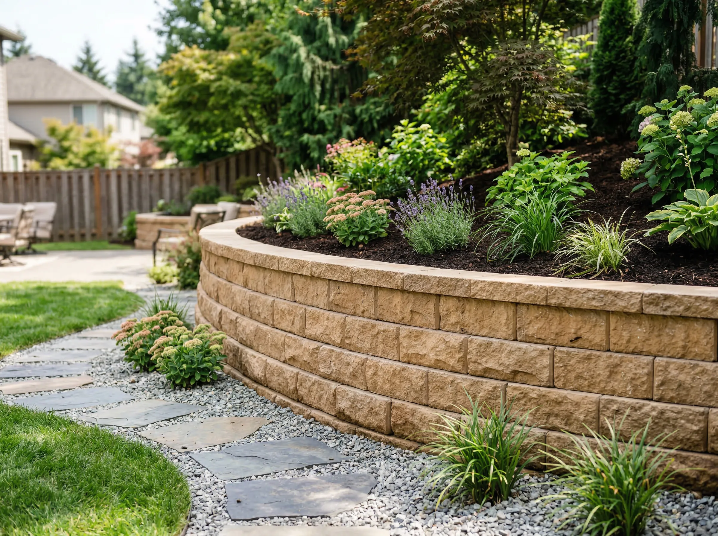 Woodlawn retaining wall experts hardscaping project