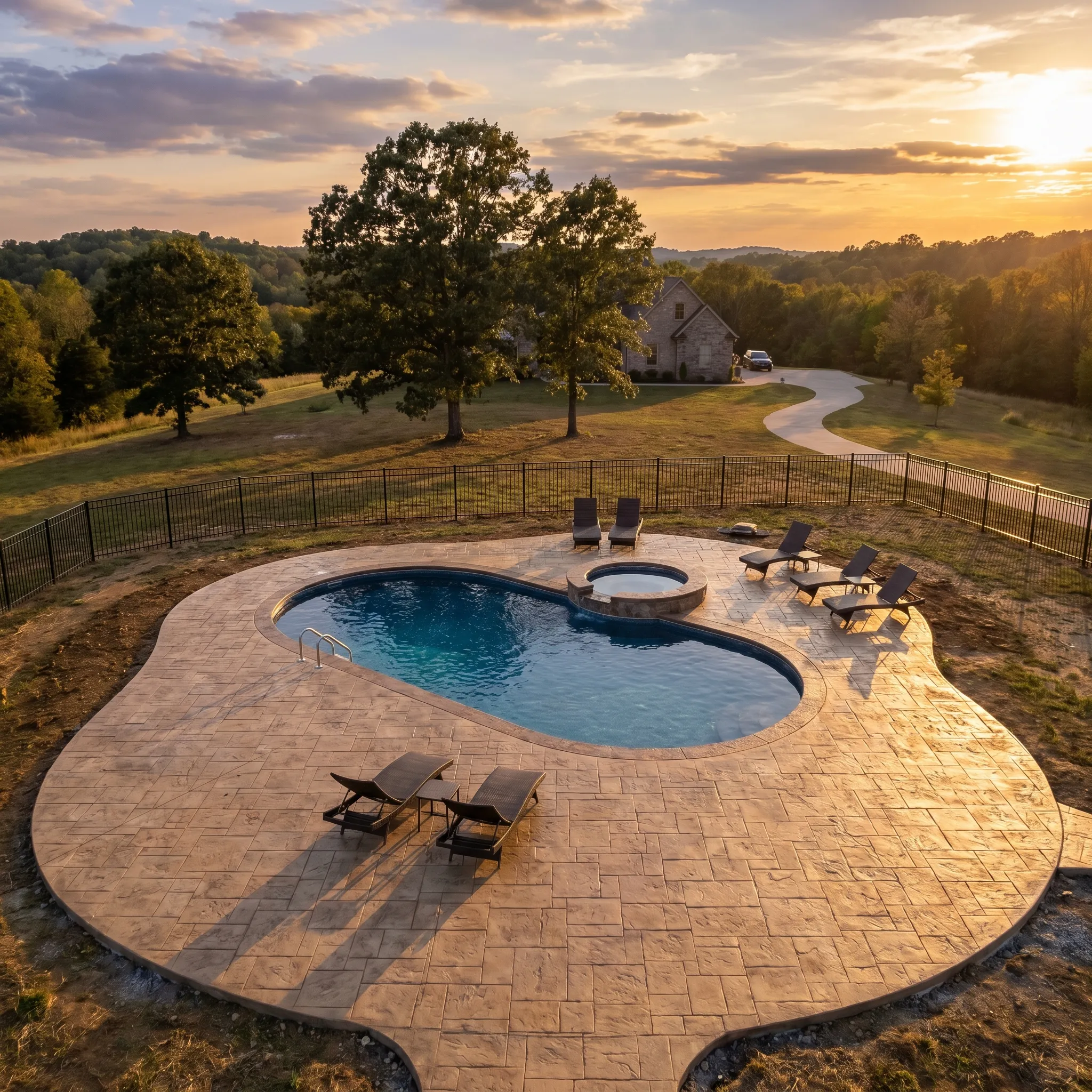 Stamped concrete driveway in Woodlawn, TN