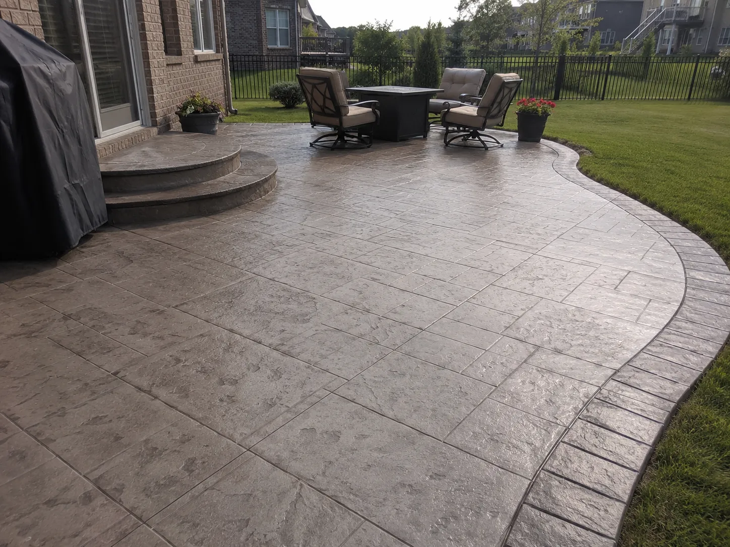 Belle Meade concrete contractor finishing a stamped concrete slab
