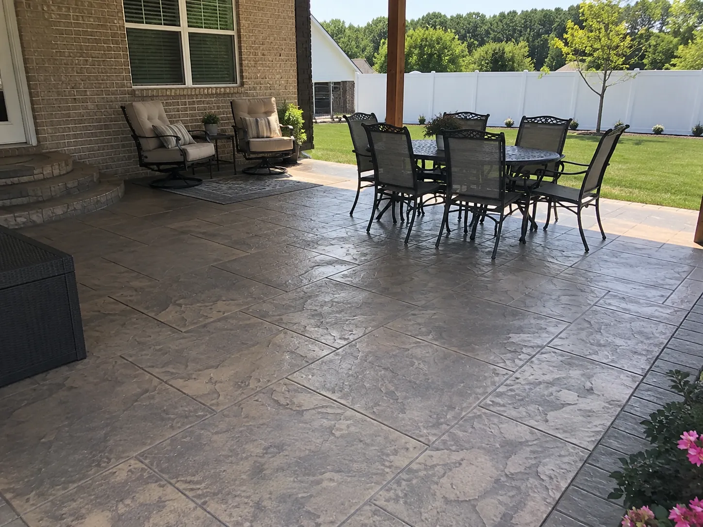 Custom stamped concrete design work in Belle Meade, TN