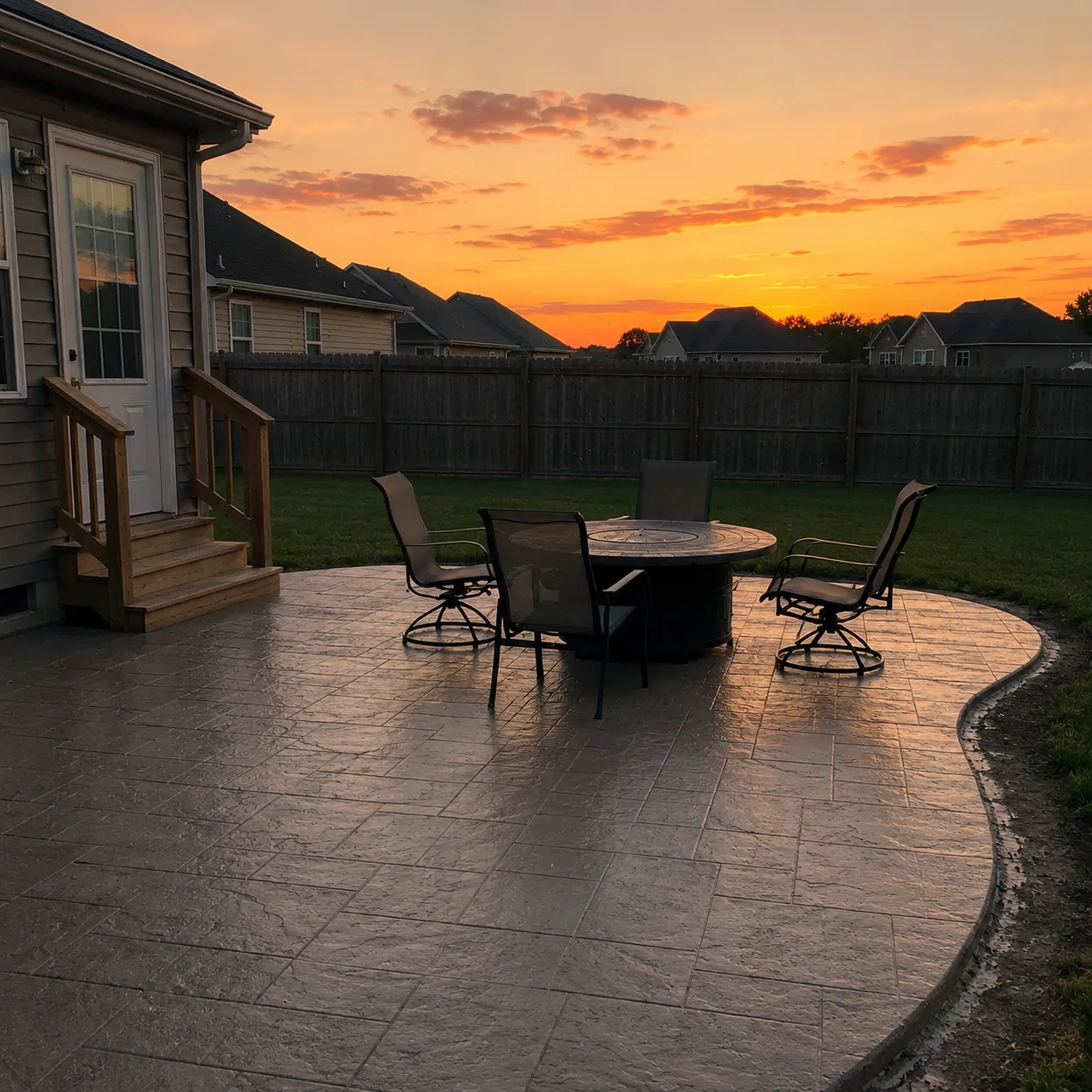 Custom fire pit hardscaping in Belle Meade, TN
